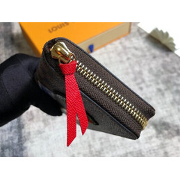 Replica Louis Vuitton Brown Damier Ebene Rose Patch Zippy Wallet