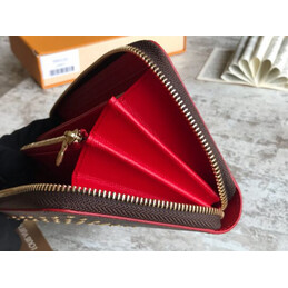 Replica Louis Vuitton Brown Damier Ebene Studded Zippy Wallet
