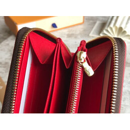 Replica Louis Vuitton Brown Damier Ebene Studded Zippy Wallet
