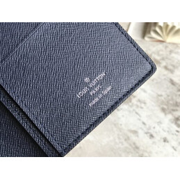 Replica Louis Vuitton Black Epi Leather Multiple Wallet with Blue Interior