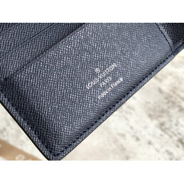 Replica Louis Vuitton Black Epi Leather Multiple Wallet with Blue Interior