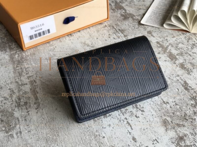 Replica Louis Vuitton Black Epi Leather Pocket Organizer