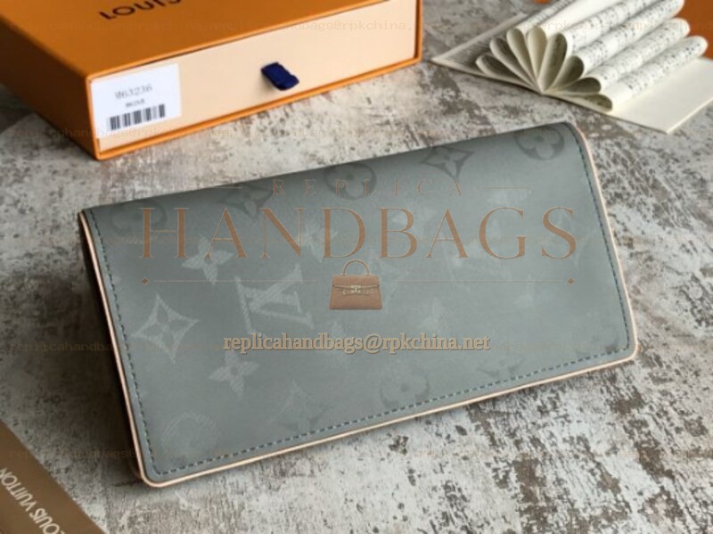 Replica Louis Vuitton Gray Monogram Shadow Brazza Wallet