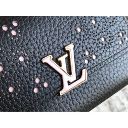 Replica Louis Vuitton Black Studded Capucines Compact Wallet