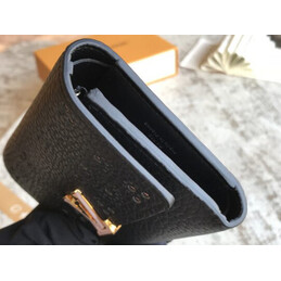 Replica Louis Vuitton Black Studded Capucines Compact Wallet