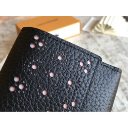 Replica Louis Vuitton Black Studded Capucines Compact Wallet