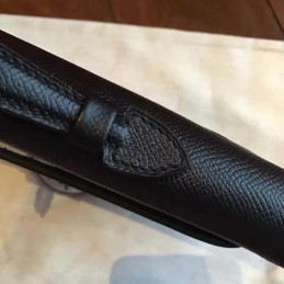 Replica Hermes Black Kelly Cut Clutch Gold Hardware