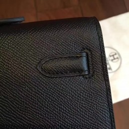 Replica Hermes Black Kelly Cut Clutch Gold Hardware