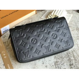 Replica Louis Vuitton Black Monogram Shadow Zippy XL Wallet