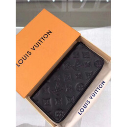 Replica Louis Vuitton Black Embossed Monogram Shadow Brazza Wallet