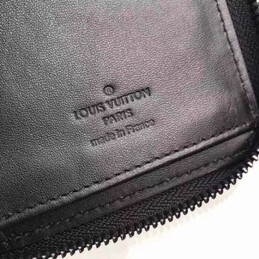 Replica Louis Vuitton Black Embossed Monogram Shadow Brazza Wallet
