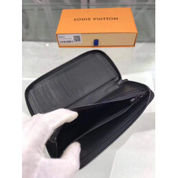 Replica Louis Vuitton Black Embossed Monogram Shadow Brazza Wallet