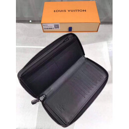 Replica Louis Vuitton Black Embossed Monogram Shadow Brazza Wallet