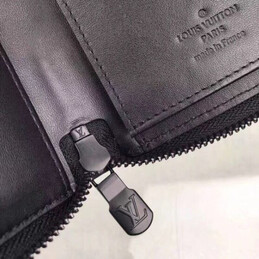 Replica Louis Vuitton Black Embossed Monogram Shadow Brazza Wallet