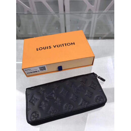 Replica Louis Vuitton Black Embossed Monogram Shadow Brazza Wallet