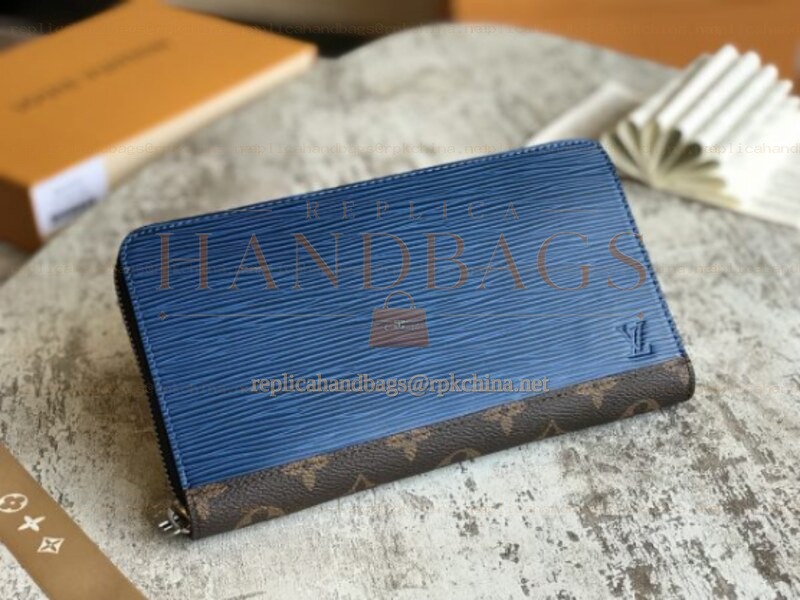 Replica Louis Vuitton Blue Epi Leather Zippy Organizer Wallet - Style 2