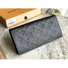 Replica Louis Vuitton Black Monogram Shadow Brazza Wallet