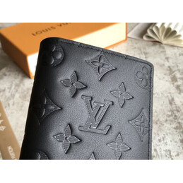 Replica Louis Vuitton Black Monogram Shadow Brazza Wallet