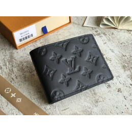Replica Louis Vuitton Black Monogram Shadow Multiple Wallet