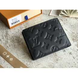 Replica Louis Vuitton Black Monogram Shadow Multiple Wallet