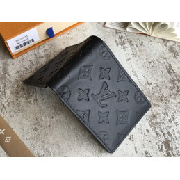 Replica Louis Vuitton Black Monogram Shadow Multiple Wallet