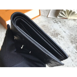 Replica Louis Vuitton Black Monogram Shadow Multiple Wallet