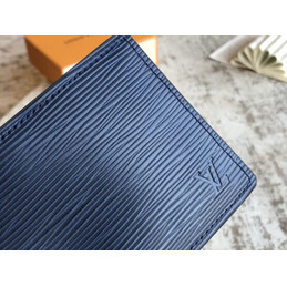 Replica Louis Vuitton Blue Epi Leather Brown Trim Multiple Wallet