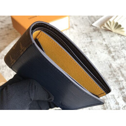 Replica Louis Vuitton Blue Epi Leather Brown Trim Multiple Wallet