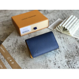 Replica Louis Vuitton Blue Epi Leather Brown Trim Pocket Organizer