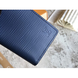 Replica Louis Vuitton Blue Epi Leather Brown Trim Pocket Organizer