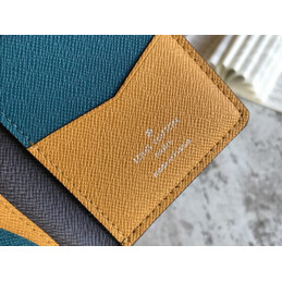 Replica Louis Vuitton Blue Epi Leather Brown Trim Pocket Organizer