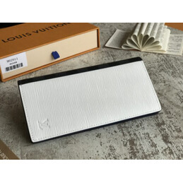 Replica Louis Vuitton White Epi Leather Black Trim Brazza Wallet