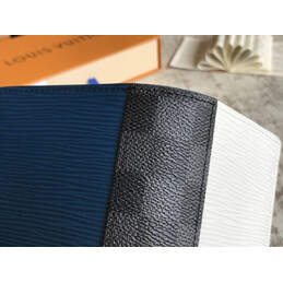 Replica Louis Vuitton White Epi Leather Black Trim Brazza Wallet