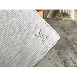 Replica Louis Vuitton White Epi Leather Black Trim Brazza Wallet