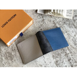 Replica Louis Vuitton White Epi Leather Black Trim Multiple Wallet