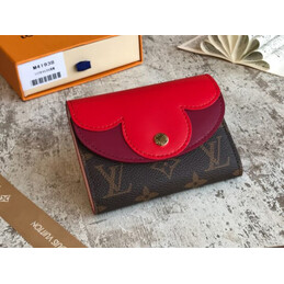 Replica Louis Vuitton Brown Monogram Red Scallop Victorine Wallet