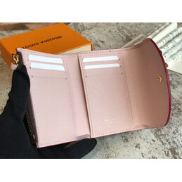 Replica Louis Vuitton Brown Monogram Red Scallop Victorine Wallet