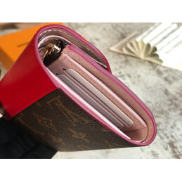 Replica Louis Vuitton Brown Monogram Red Scallop Victorine Wallet