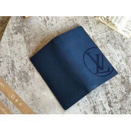 Replica Louis Vuitton Blue Epi Leather Oversized LV Brazza Wallet