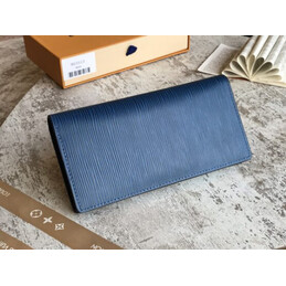 Replica Louis Vuitton Blue Epi Leather Oversized LV Brazza Wallet