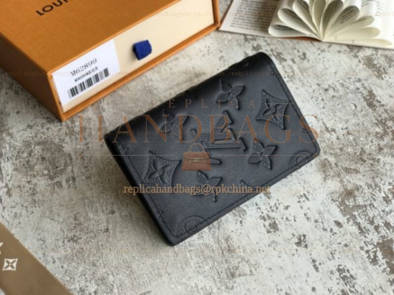 Replica Louis Vuitton Black Monogram Shadow Pocket Organizer
