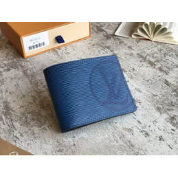 Replica Louis Vuitton Blue Epi Leather Oversized LV Multiple Wallet