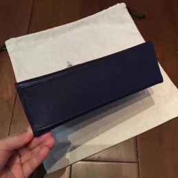 Replica Hermes Navy Blue Kelly Pochette Palladium Hardware Bag