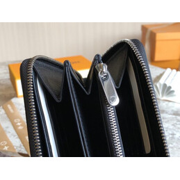 Replica Louis Vuitton Black Embossed Monogram Zippy Wallet - Style 2