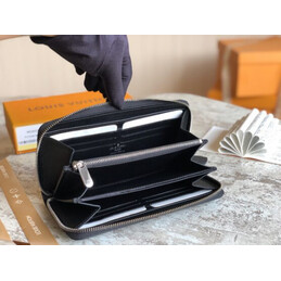 Replica Louis Vuitton Black Embossed Monogram Zippy Wallet - Style 2