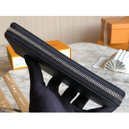 Replica Louis Vuitton Black Embossed Monogram Zippy Wallet - Style 2