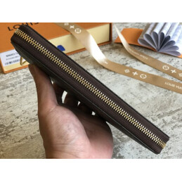 Replica Louis Vuitton Brown Monogram Blue Band Zippy Wallet