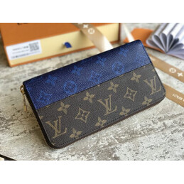 Replica Louis Vuitton Brown Monogram Blue Band Zippy Wallet