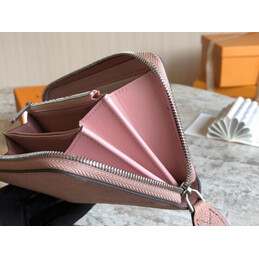 Replica Louis Vuitton Pale Pink Embossed Monogram Zippy Wallet