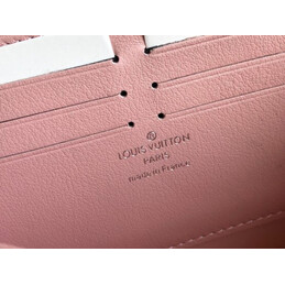 Replica Louis Vuitton Pale Pink Embossed Monogram Zippy Wallet